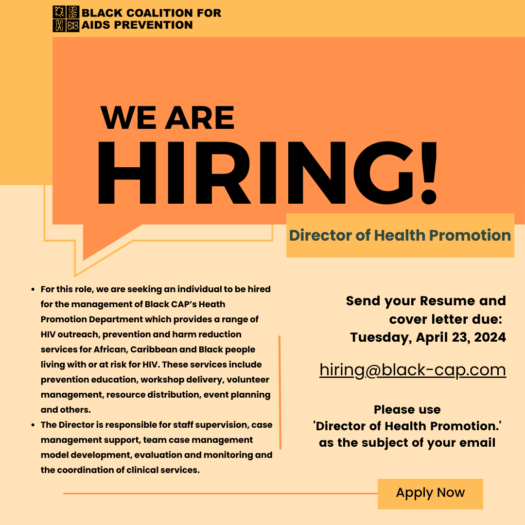 JOB POSTING Director of Health Promotion Black Coalition for